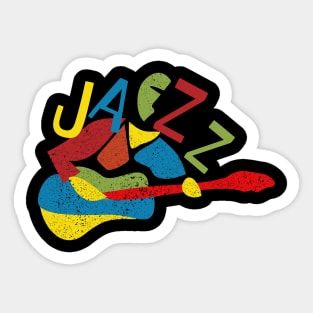 Abstract Style Jazz Guitarist Sticker